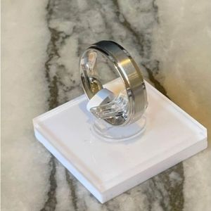 High Quality Waterproof Wedding Rings silver stainless steel Size 12 men's